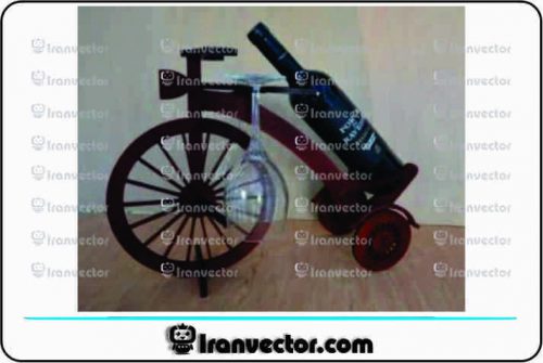 طرح برش لیزر استند بطری دوچرخه ای 1